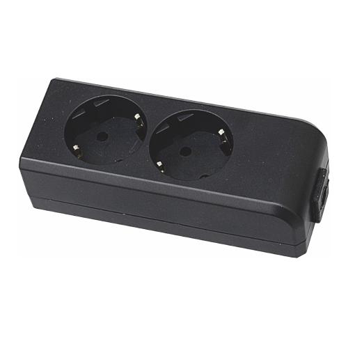Stikkontakt, Med Jord, 2-vejs, Sort, Malmbergs 2403994