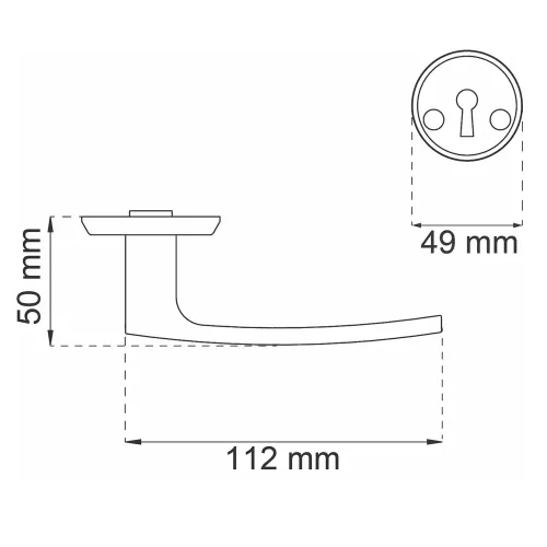 Indvendigt Dørgreb A2012 Børstet Krom, Habo 16343