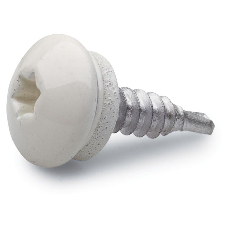 Farmar Skrue, Overlap Lavt Hoved, Hvid, 4,8x20mm, 25stk, Fast 284992