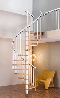 Spiraltrappa, Euro Design, Ek-Vit, 1600mm, Byggera