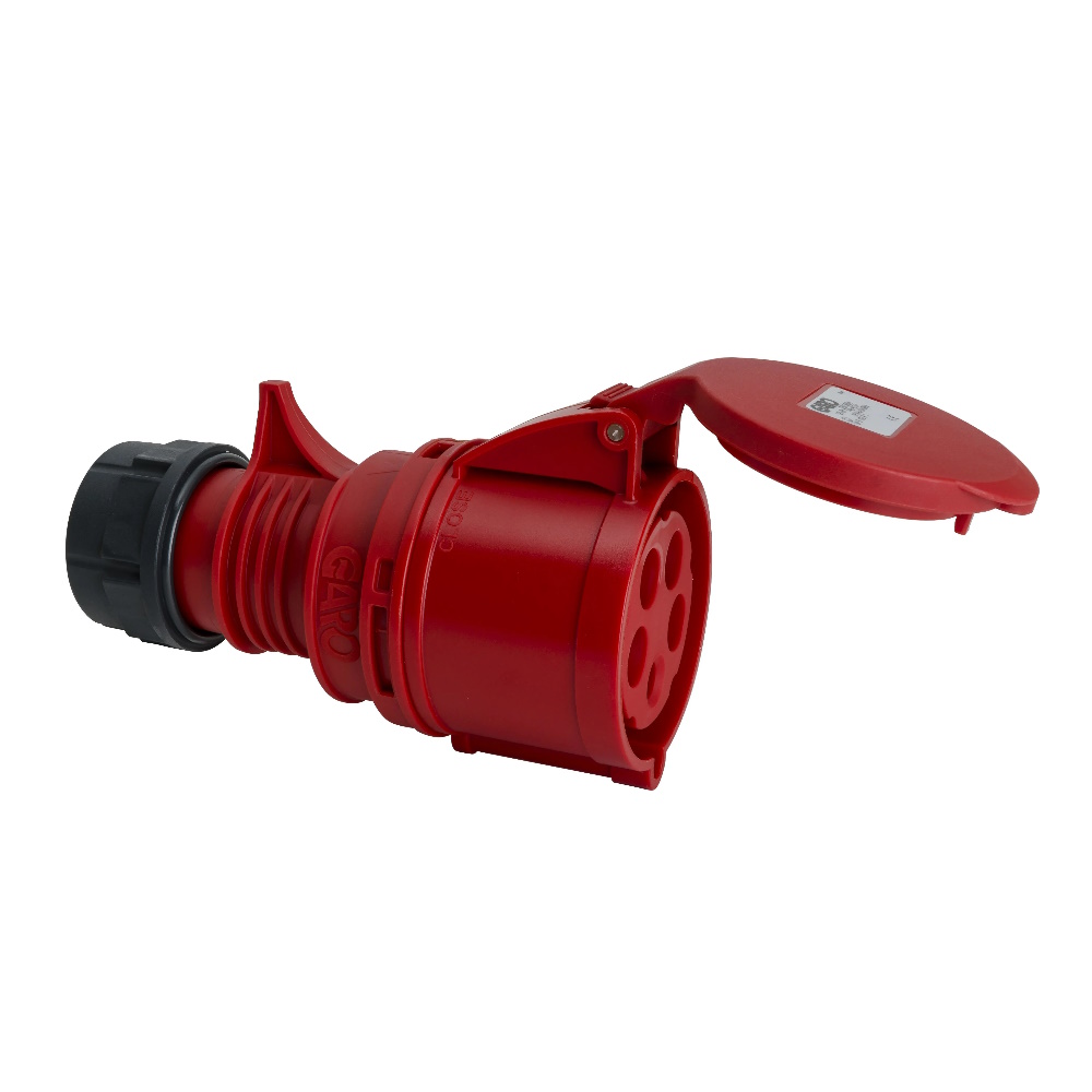 Skarvuttag CEE S 432-6S 5-Poler 32A 400V IP44 Röd Garo