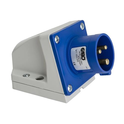 Vægstik Med Rørtilslutning CEE 216-6+CRI 16A 230V Blå Garo