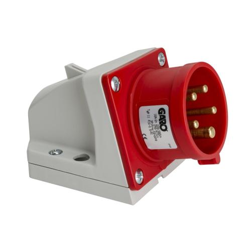 Vægstikkontakt Med Rørtilslutning CEE 416-6S+RI 16A 400-440V Rød Garo