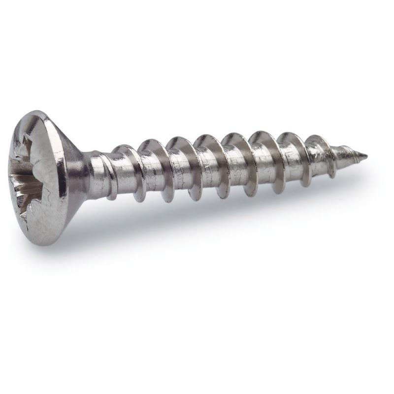 Skrue VVS Poleret A2, 6,0x75mm, 100stk., Fast 281081