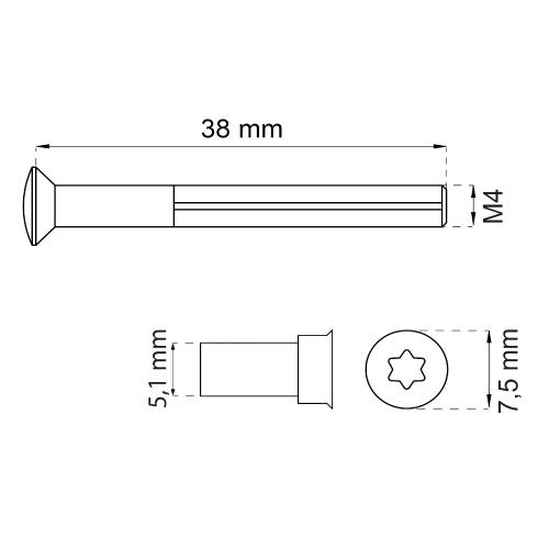 Skruesæt M4X90mm Forniklet Til, Habo 16736