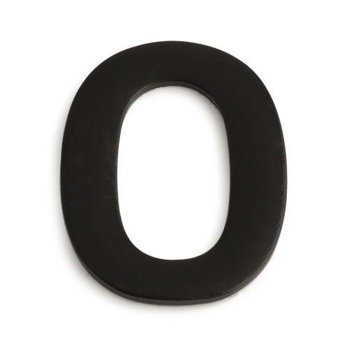 Nummer Sort  0-9 Selvklæbende Rustfrit Stål 50mm Habo