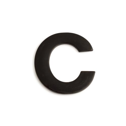 Bogstav Selvklæbende C, Rustfrit Stål, Sort, Habo 16908