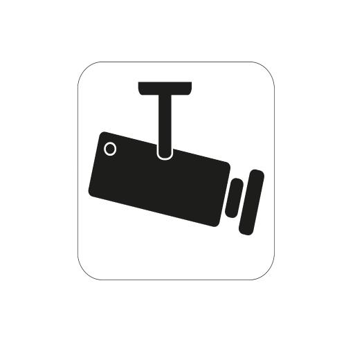 Symbol Videoövervakning, 80x80mm, Svart/Vit, Habo 16921