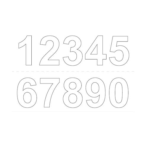 Siffra Vinyl 0-9, 50mm, Vit, 2st, Habo 16925