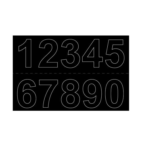 Siffra Vinyl 0-9, 50mm, Svart, 2st, Habo 16926