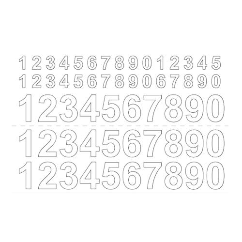 Nummer Vinyl 0-9, 13-26mm, Hvid, Habo 16927