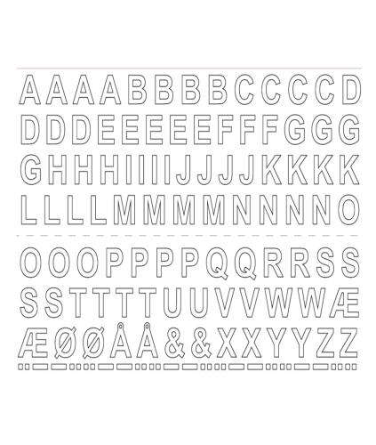 Bogstaver Selvklæbende, GVINYL13, Hvid, Habo 16929