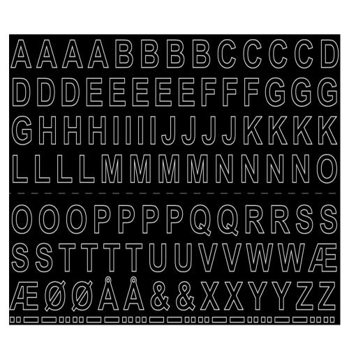 Bogstaver Selvklæbende, GVINYL13, Sort, Habo 16930