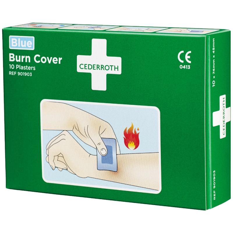 Burn Cover Hydrogelplåster, Blå, 10st, Cederroth