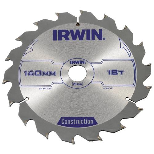 Circular Saw Blades 18T, 160x20mm, Irwin