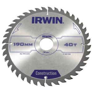 Circular Saw Blades 40T, 190x30mm, Irwin