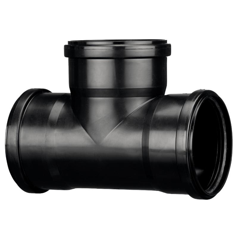 Afgreningsrør Med 3-Muffer 110/110mmx90° Polypropylen Sort Terana