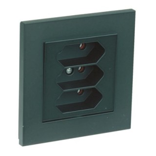 VÄGGUTTAG PLUS 3-V EURO SVART