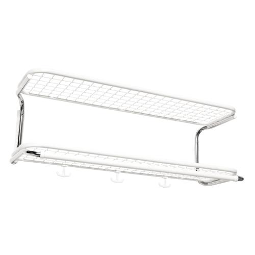 Hattehylde Classic 301, 600mm, Hvid/Krom, 2stk, Essem Design