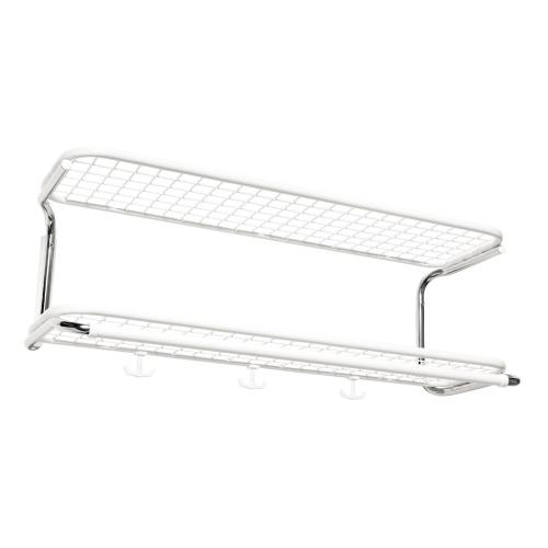 Hattehylde Classic 301, 800mm, Hvid/Krom, 2stk, Essem Design