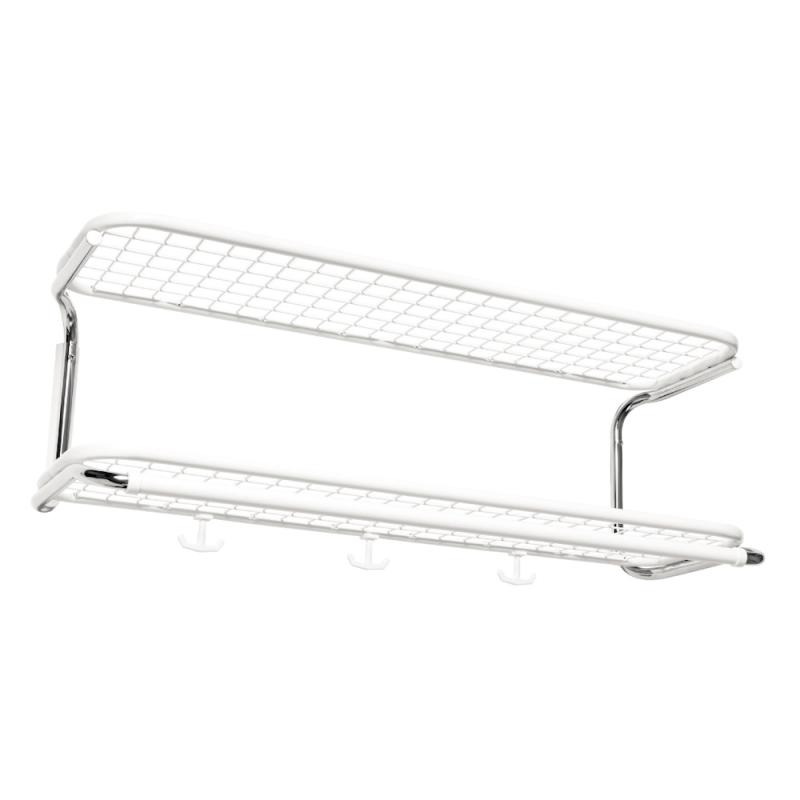 Hattehylde Classic 301, 900mm, Hvid/Krom, 2stk, Essem Design