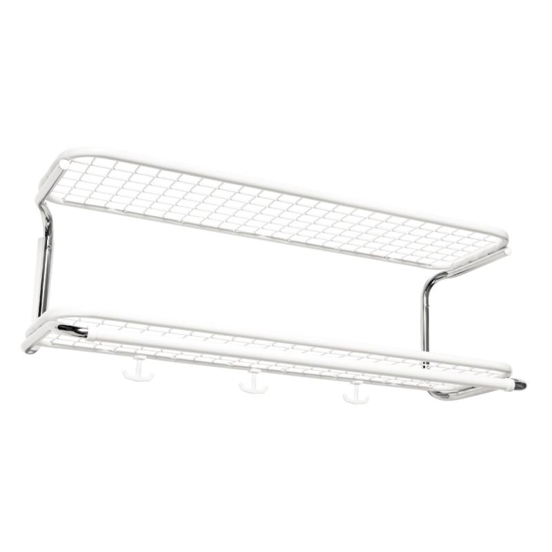 Hattehylde Classic 301, 1200mm, Hvid/Krom, 2stk, Essem Design