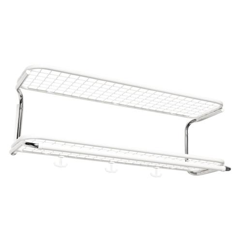 Hattehylde Classic 301, 1200mm, Hvid/Krom, 2stk, Essem Design