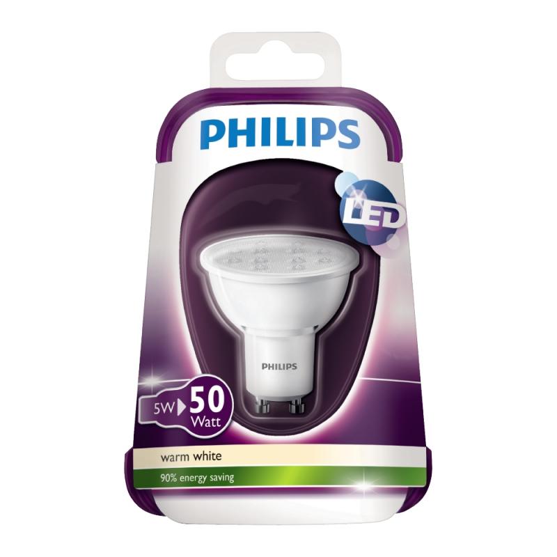 LEDLAMPA SPOT GU10 36D VARMVIT 5W ANTAL 4 ST