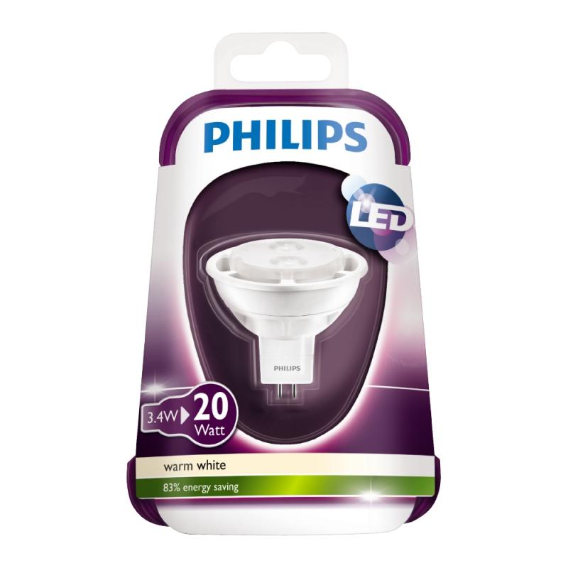 LEDLAMPA SPOT GU5.3 36D VARMVIT 3,4W ANTAL 4 ST