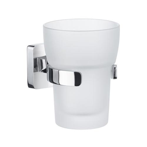 Hållare Med Tandborstglas I Porslin Ice Polerad Krom Smedbo OK343P