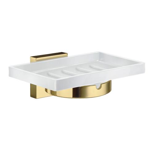 Sæbeskålholder Hus Porcelæn Poleret Messing Smedbo RV342P