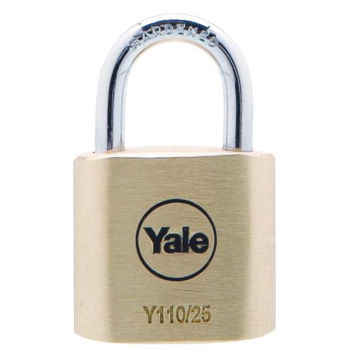 HÄNGLÅS Y110/25 MÄSSNING 3NYCKLAR