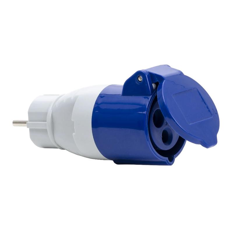 Overgangsadapter Fra Schuko Til CEE 216-6 2Pol+Jord 16A 230V IP44 Gelia