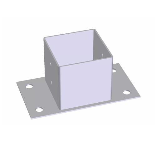 Post Shoe 71x71x150mm Silver/Grey Jabo 35147