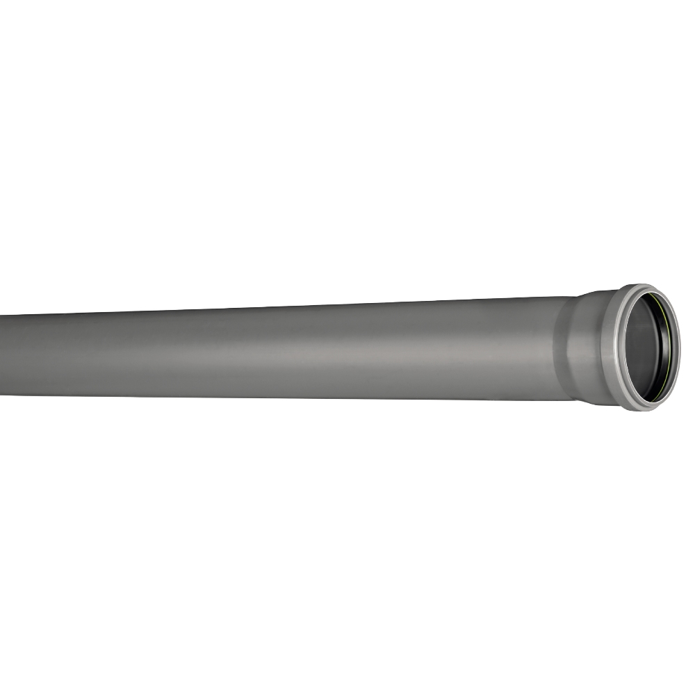 AVLOPPSRÖR HT MED MUFF 75MM X 2M