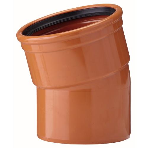 Rørbøjning Jord 15° 110mm PVC Terana
