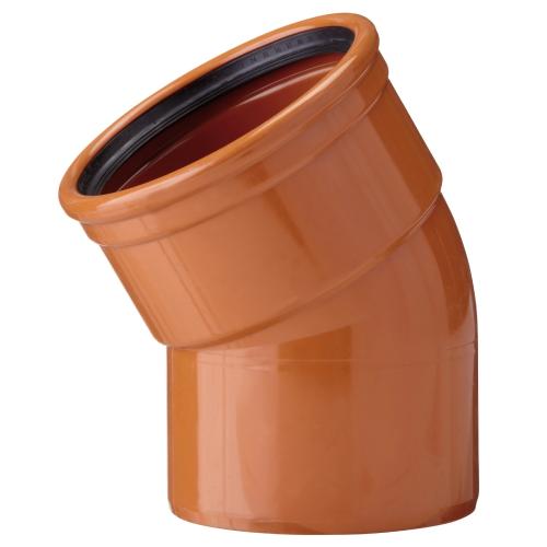 Rørbøjning Jord 30° 110mm PVC Terana