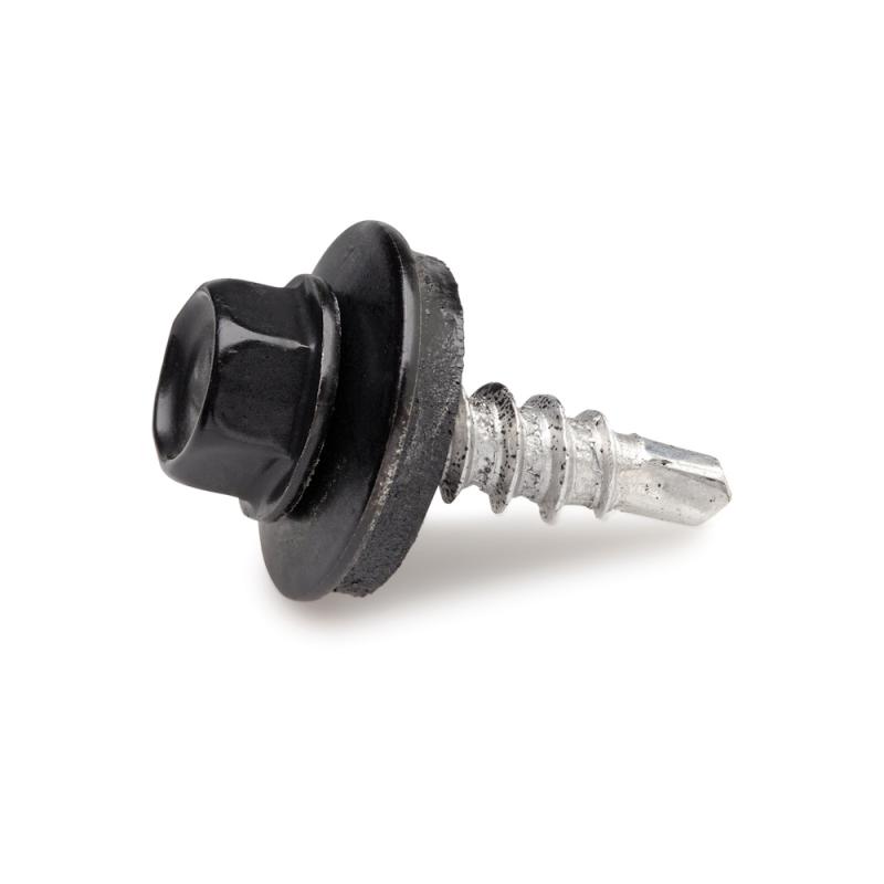 Gårdskrue Aluminium Sort 5,5x20mm 100stk, Fast 285599