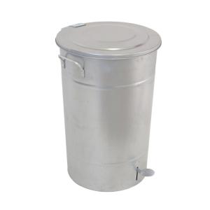 Waste Container Greger With Pedal, 70L, Galvanized, Hykab