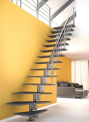 Spartrappa Byggera Etna Högervriden Ink.Trappräcke