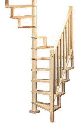 Räcke, Square Wood, 5 Steg, Diameter 1400 mm, Byggera