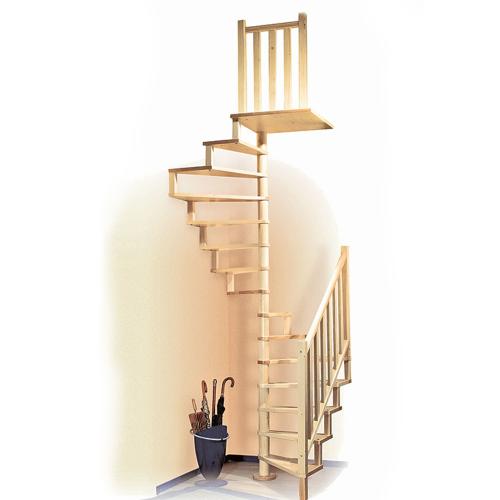 Hörnspiraltrappa, Square Wood, Diameter 1200mm, Byggera