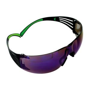 Safety Glasses, Blue Mirror Lens AS/AF, 3M