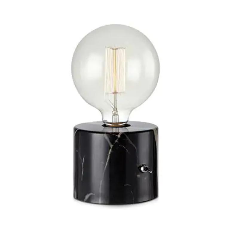 Bordlampe Rund 60W 1 Lys Marmor Print Sort Markslöjd