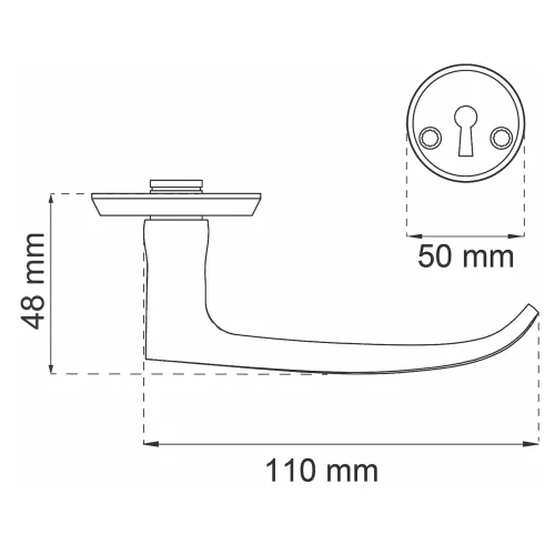 Indvendigt Dørgreb A1871 Krom, Habo 17804