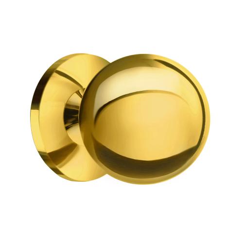 Knop 24mm Poleret Messingfinish 10stk Beslagboden BV435