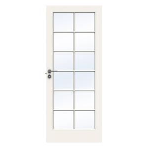 Indvendig Dør Swedoor Compact SP12 Skrå Glas Hvid NCS S0502-Y
