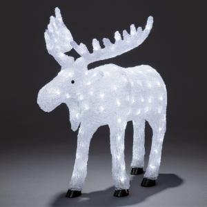 Moose Akryl, Hvid, LED 65cm, Konstsmide