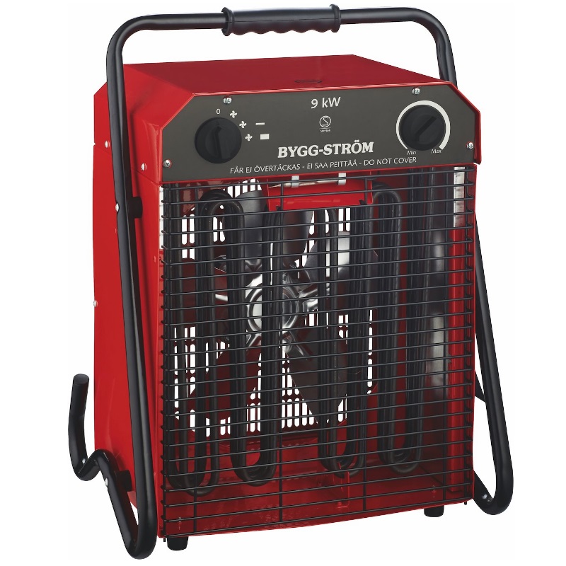 Heating fan, Construction Fan Stand, 9KW, 400V, RED, IP44