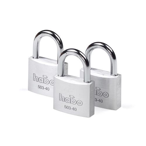 Hængelås 503-40, Aluminium, 3stk, Habo 17329